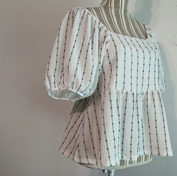 Madewell pufffy sleeve white top nwot - Picture 5 of 15